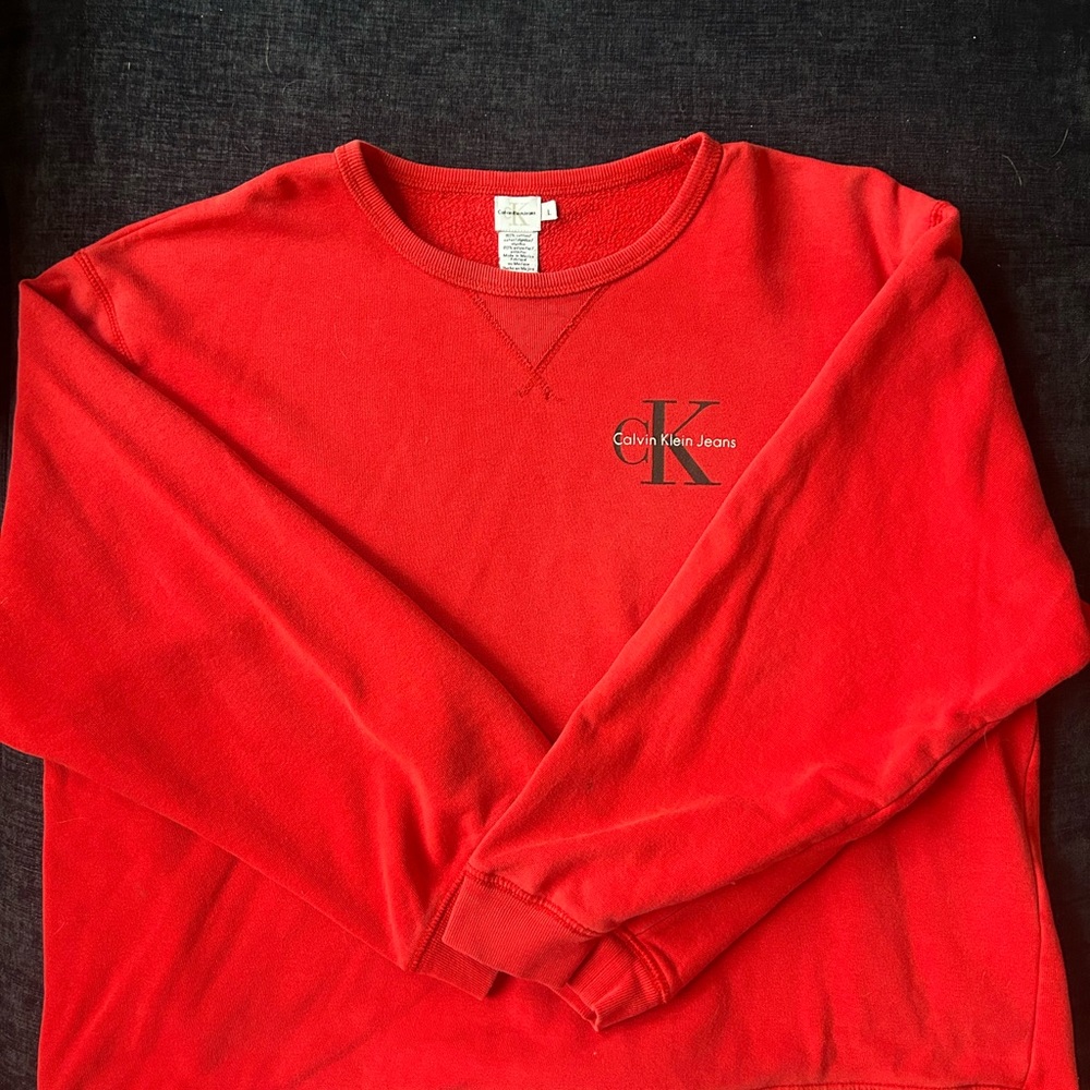 Calvin Klein Jeans Vibrant Red Crewneck Sweater